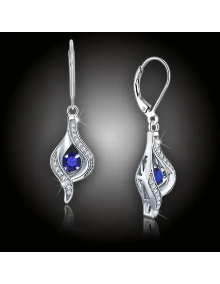 Náušnice Brillance Gloria Royal Blue