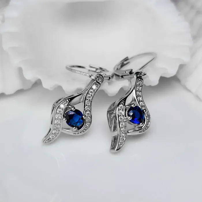 Náušnice Brillance Gloria Royal Blue