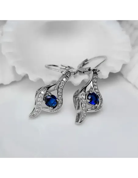 Náušnice Brillance Gloria Royal Blue