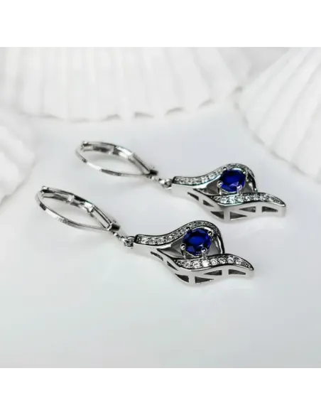 Náušnice Brillance Gloria Royal Blue