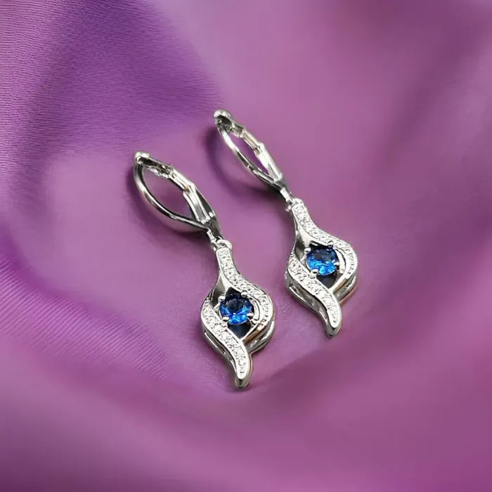 Náušnice Brillance Gloria Royal Blue