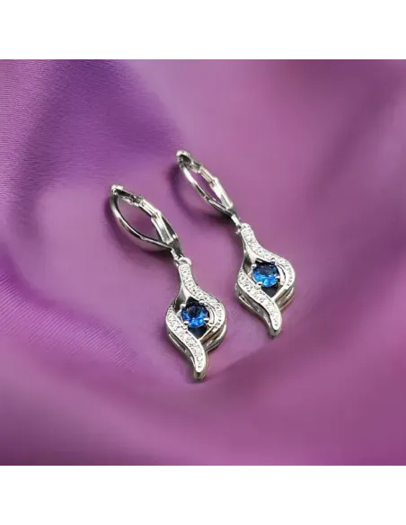 Náušnice Brillance Gloria Royal Blue