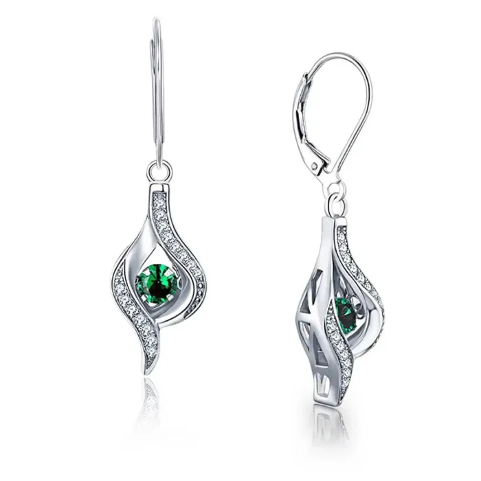 Náušnice Brillance Gloria Smaragd Green