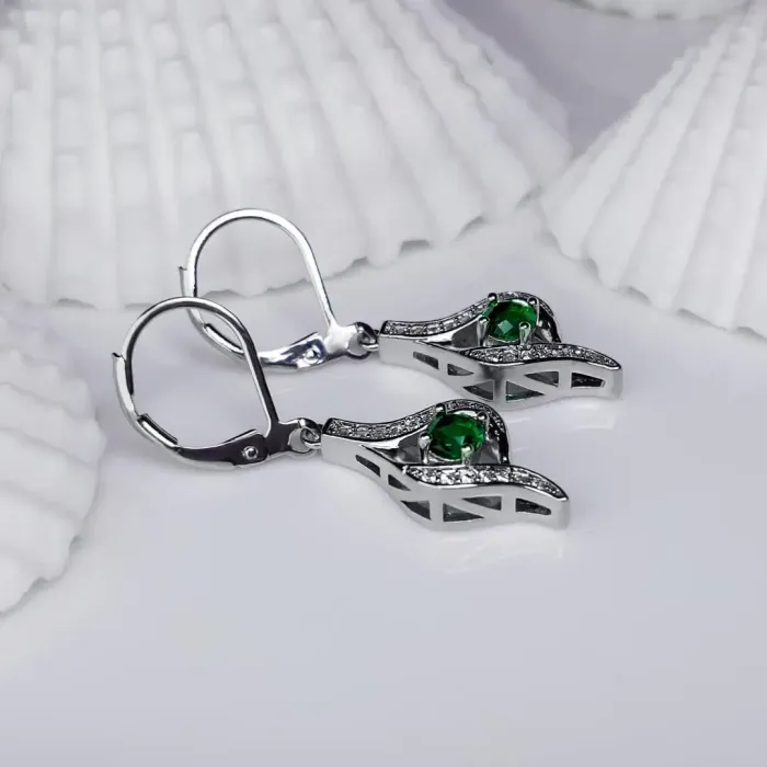 Náušnice Brillance Gloria Smaragd Green