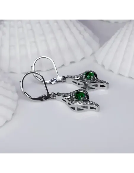 Náušnice Brillance Gloria Smaragd Green