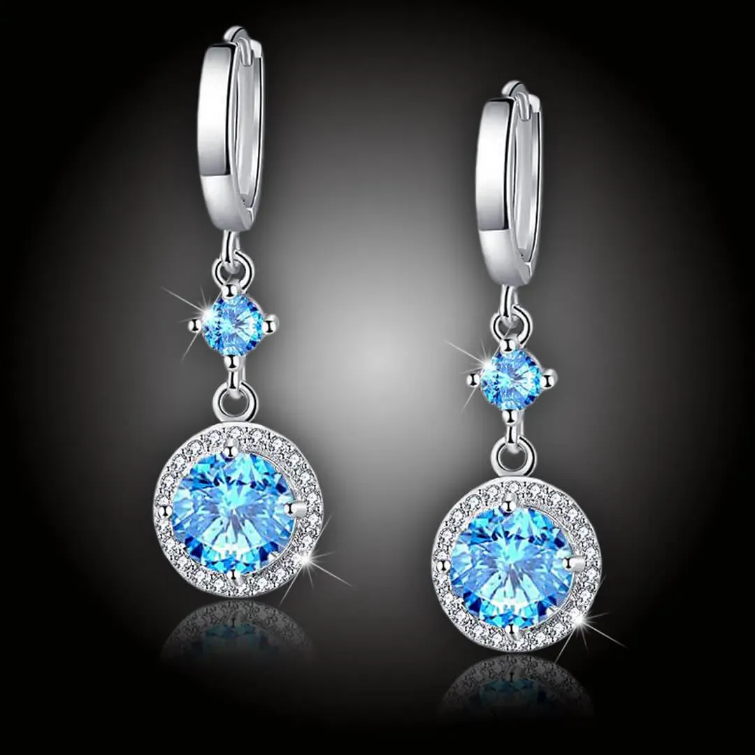 Náušnice Brillance Luna Sea Blue s krystaly Swarovski 2