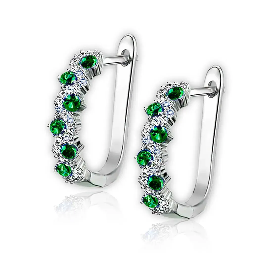 Náušnice Brillance Allegra Smaragd Green