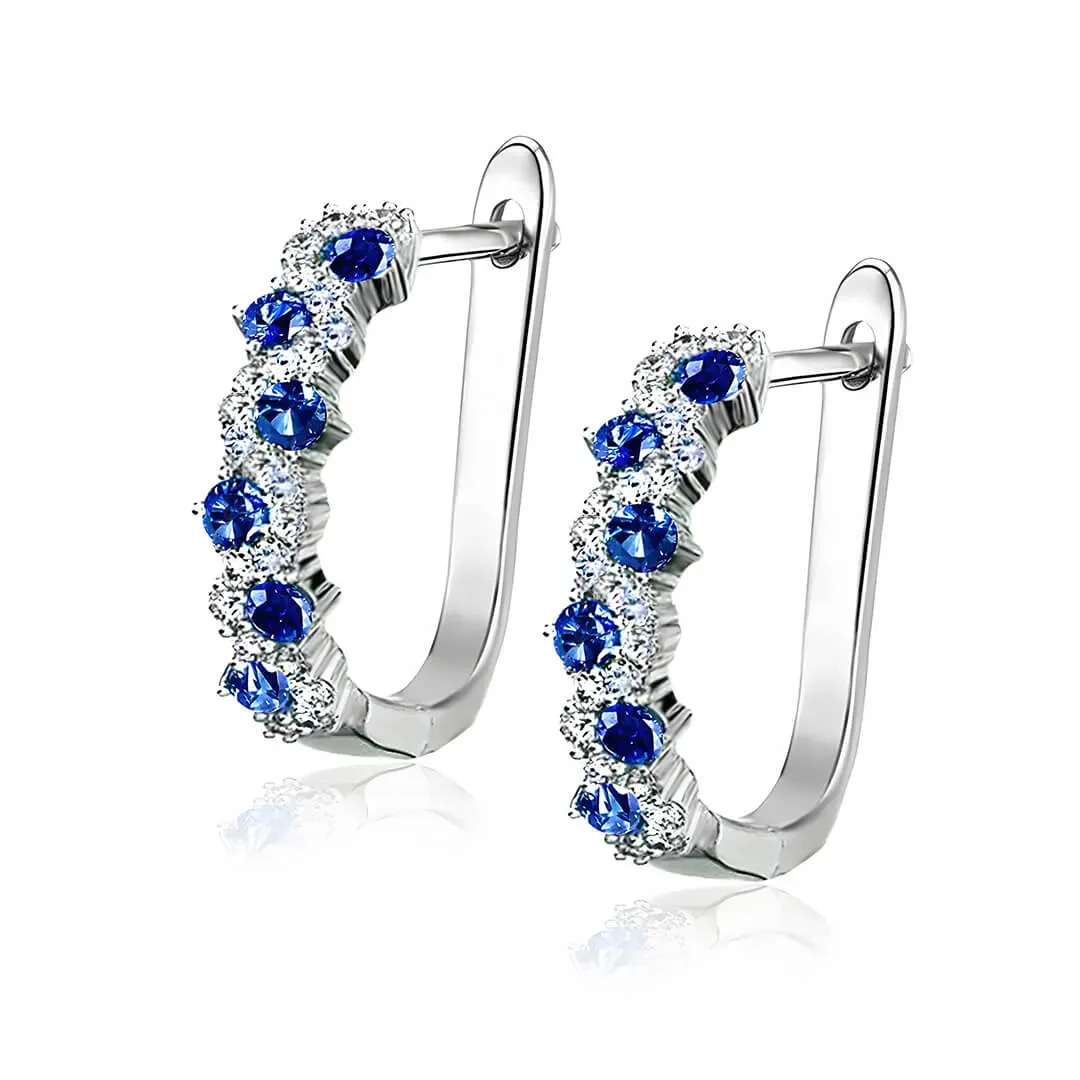 Náušnice Brillance Allegra Royal Blue se zirkony