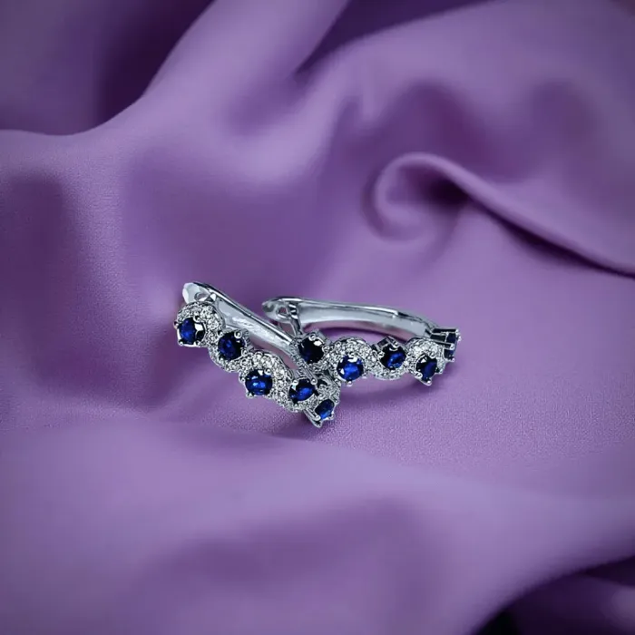 Náušnice Brillance Allegra Royal Blue se zirkony