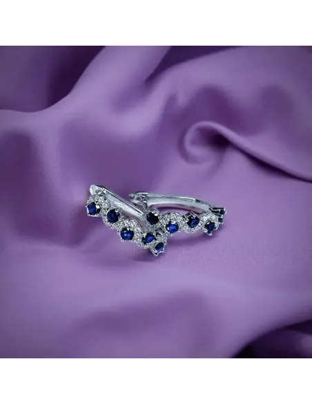 Náušnice Brillance Allegra Royal Blue se zirkony