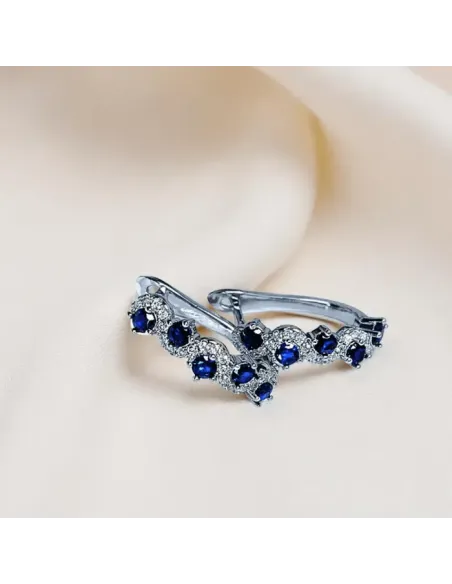 Náušnice Brillance Allegra Royal Blue se zirkony