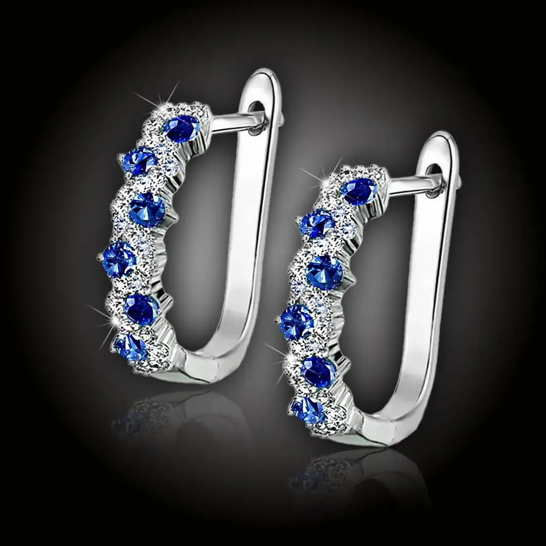 Náušnice Brillance Allegra Royal Blue se zirkony 2