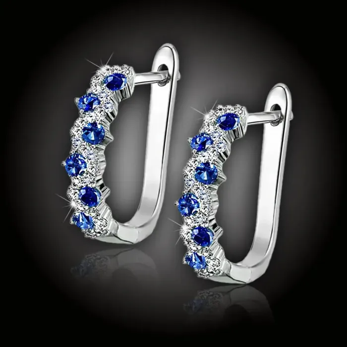 Náušnice Brillance Allegra Royal Blue se zirkony