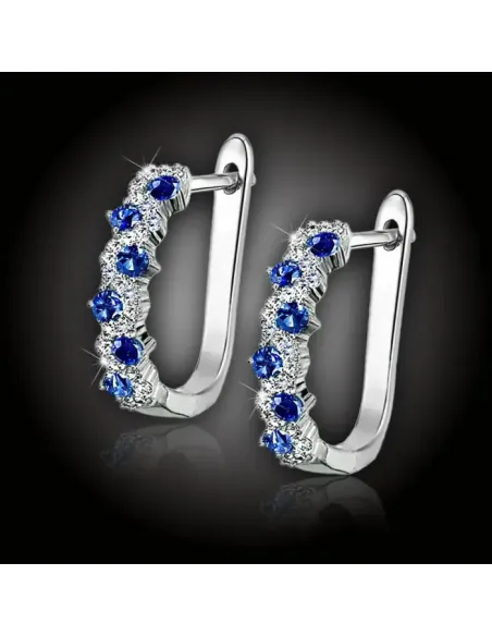 Náušnice Brillance Allegra Royal Blue se zirkony