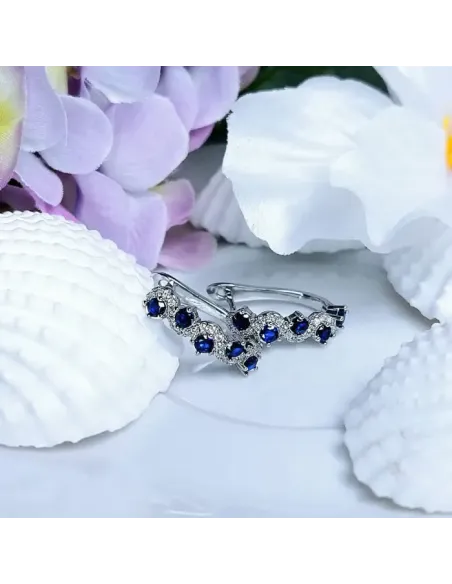 Náušnice Brillance Allegra Royal Blue se zirkony