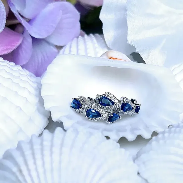 Náušnice Brillance Xenia Royal Blue