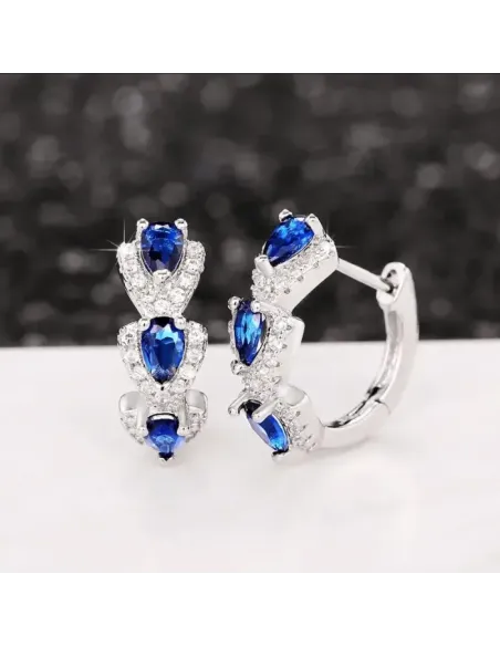 Náušnice Brillance Xenia Royal Blue