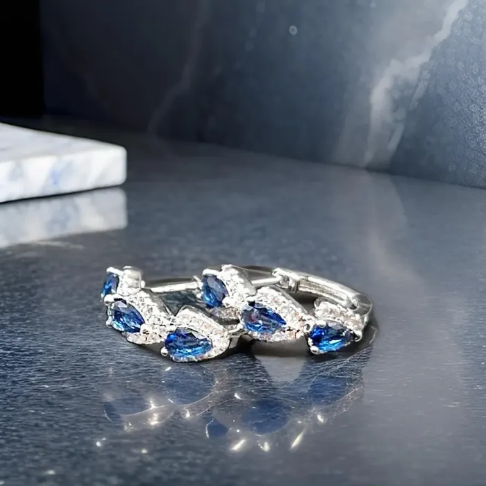 Náušnice Brillance Xenia Royal Blue