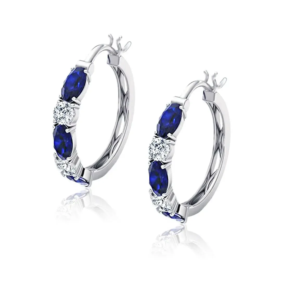 Náušnice Brillance Lara Royal Blue se zirkony