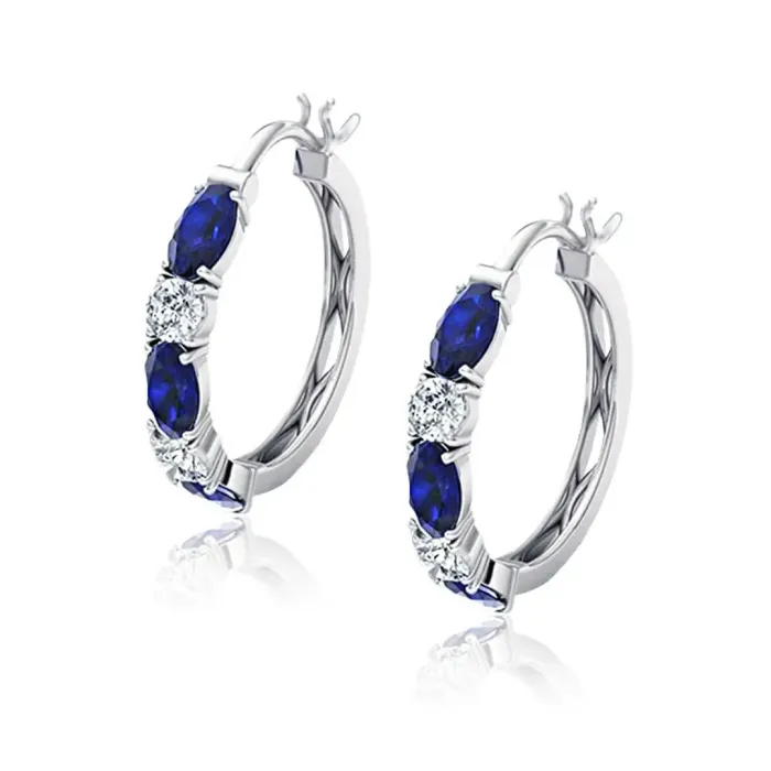 Náušnice Brillance Lara Royal Blue se zirkony