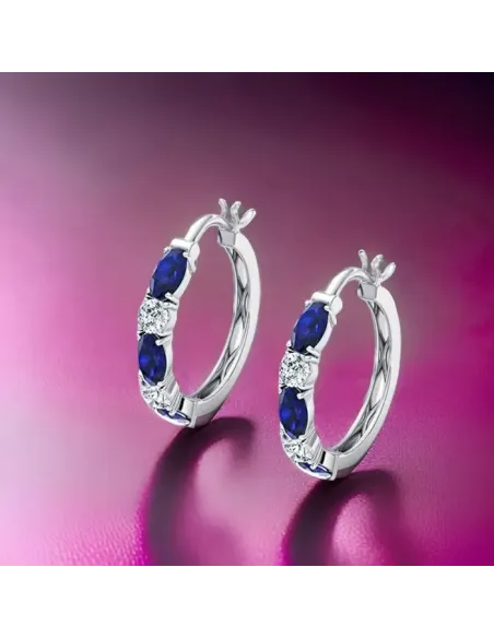 Náušnice Brillance Lara Royal Blue se zirkony