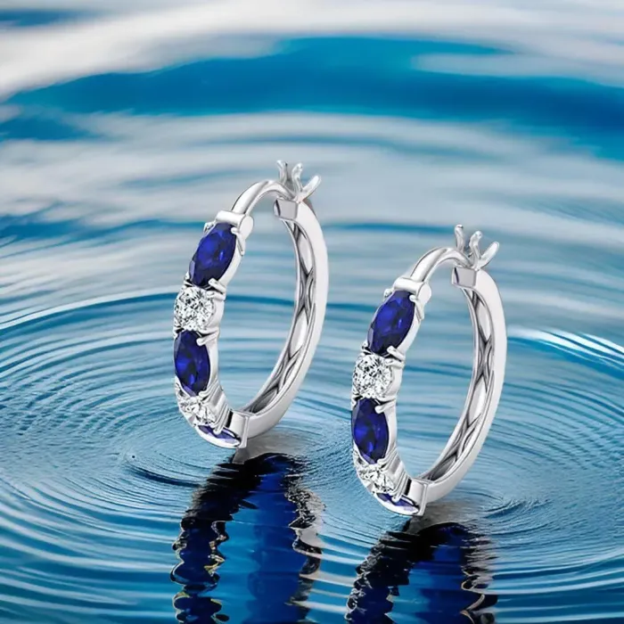 Náušnice Brillance Lara Royal Blue se zirkony