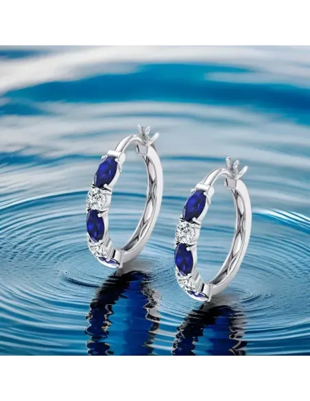 Náušnice Brillance Lara Royal Blue se zirkony