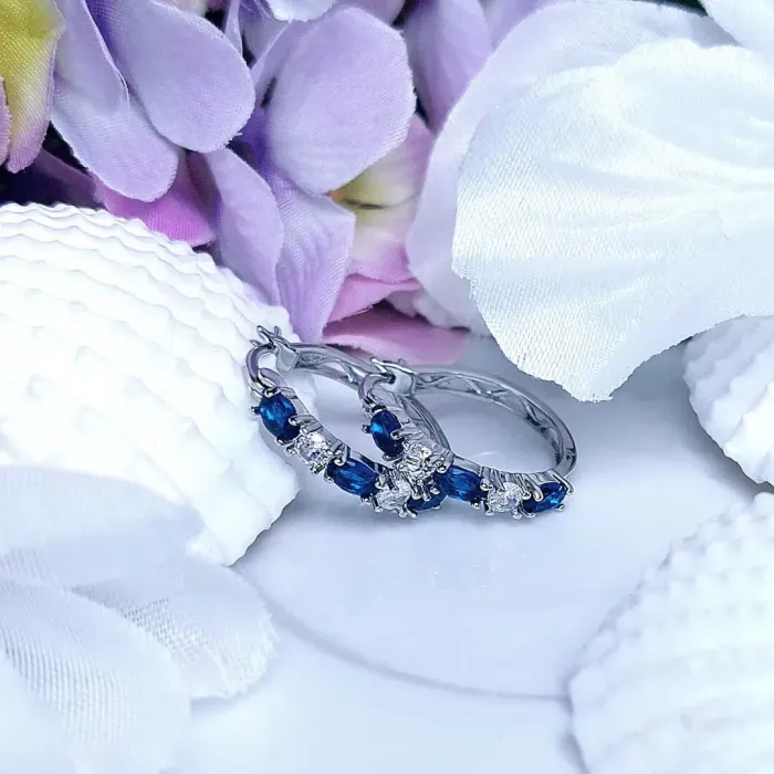 Náušnice Brillance Lara Royal Blue se zirkony