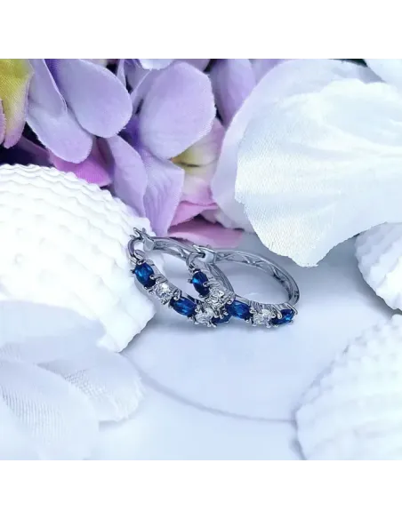 Náušnice Brillance Lara Royal Blue se zirkony