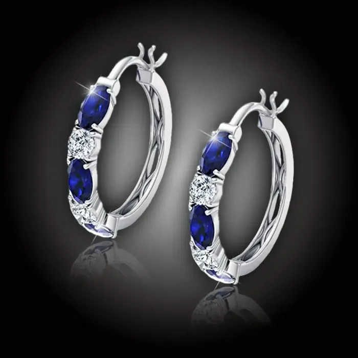 Náušnice Brillance Lara Royal Blue se zirkony