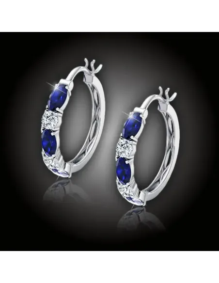 Náušnice Brillance Lara Royal Blue se zirkony