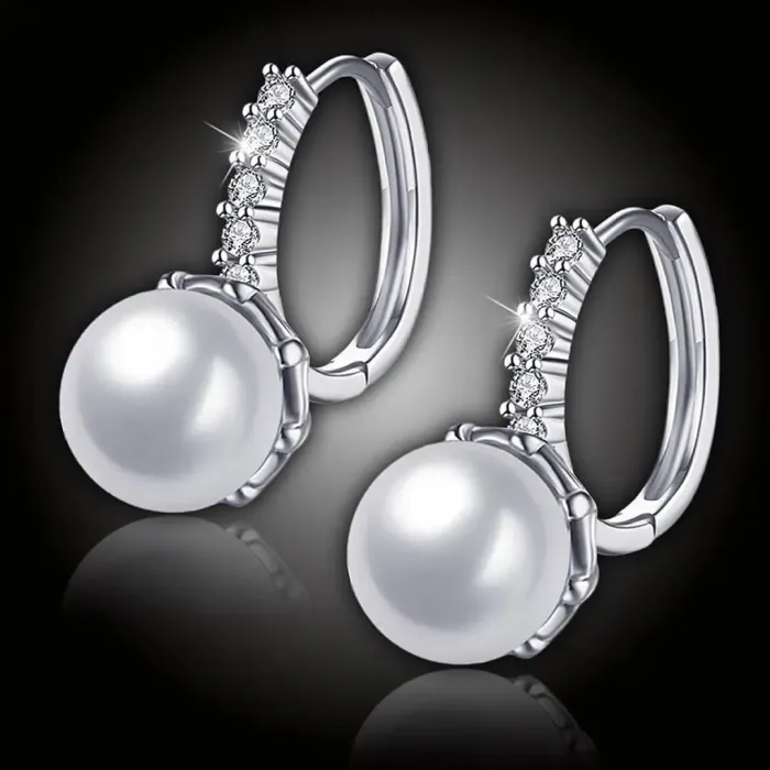 Perlové náušnice Melody White Pearl