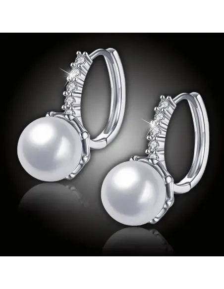 Perlové náušnice Melody White Pearl