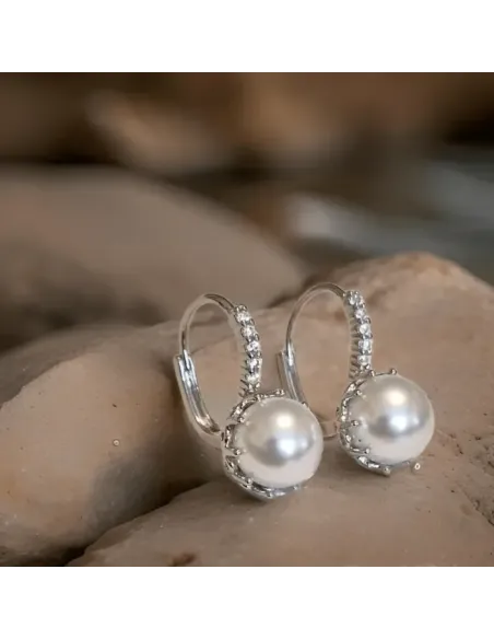 Perlové náušnice Melody White Pearl