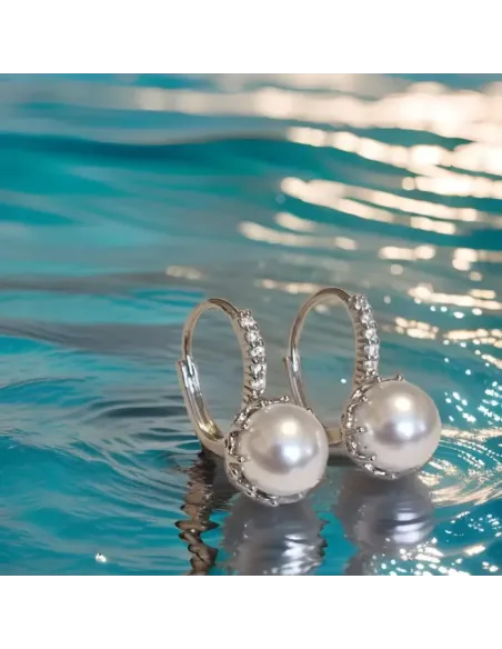 Perlové náušnice Melody White Pearl