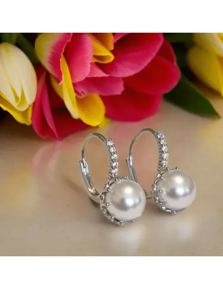 Perlové náušnice Melody White Pearl