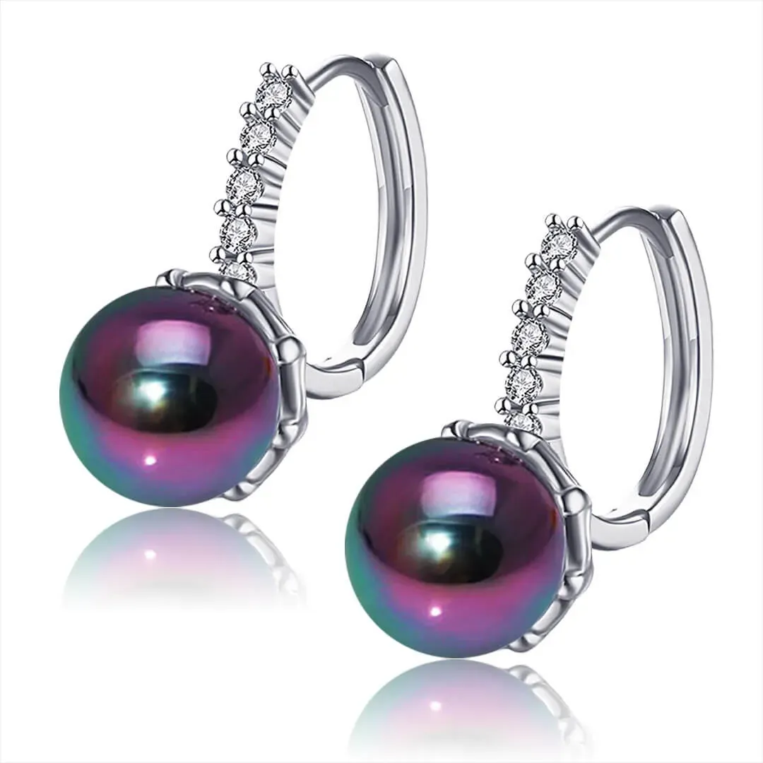 Perlové náušnice Melody Mystic Pearl zdobené zirkony