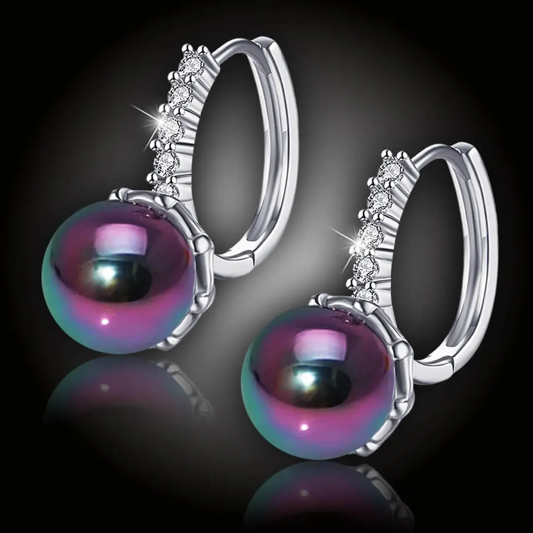 Perlové náušnice Melody Mystic Pearl zdobené zirkony 2