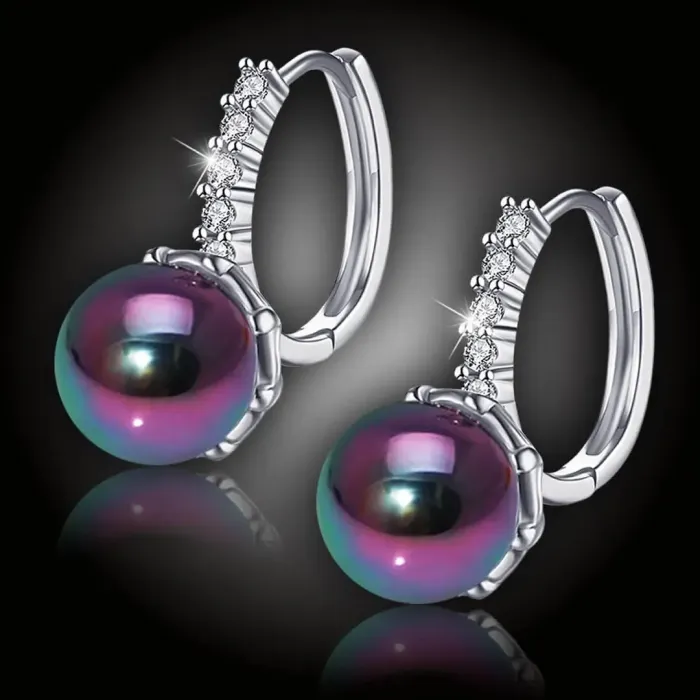 Perlové náušnice Melody Mystic Pearl zdobené zirkony