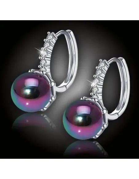 Perlové náušnice Melody Mystic Pearl zdobené zirkony