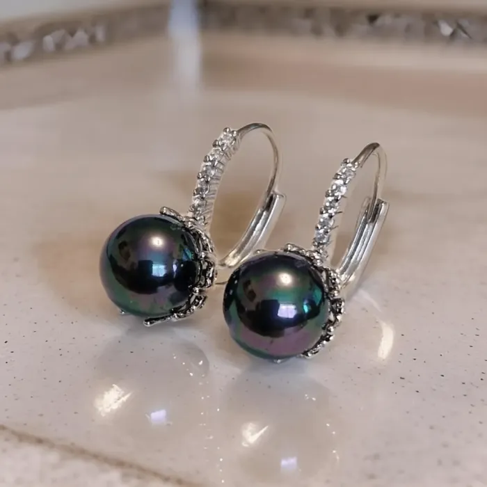 Perlové náušnice Melody Mystic Pearl zdobené zirkony