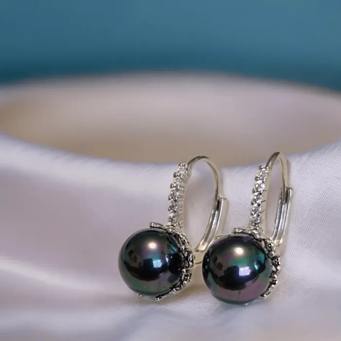 Perlové náušnice Melody Mystic Pearl zdobené zirkony