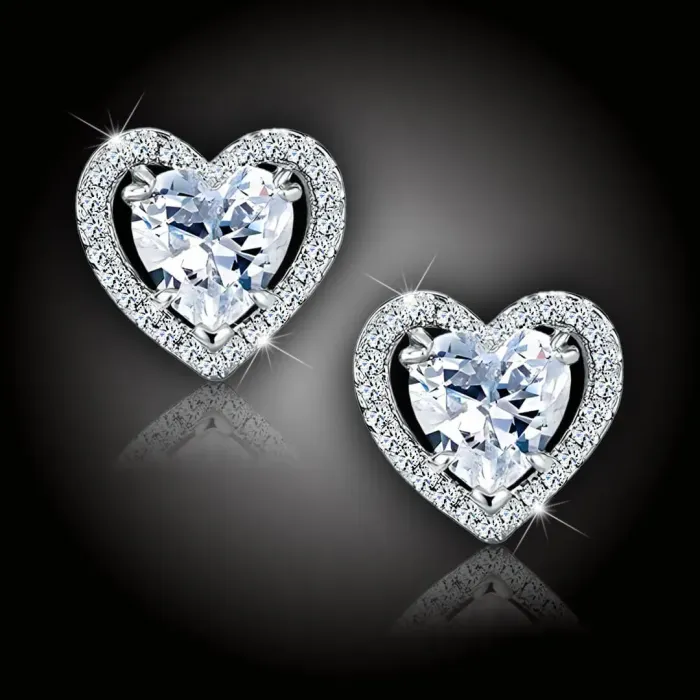 Náušnice La Diamantina Diamond Heart se zirkony