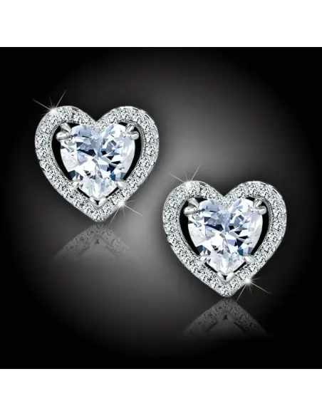 Náušnice La Diamantina Diamond Heart se zirkony