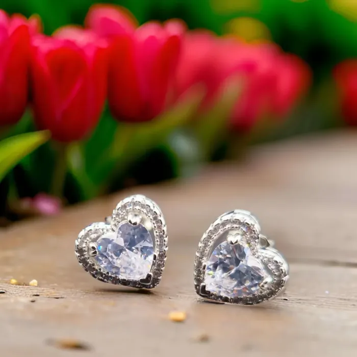 Náušnice La Diamantina Diamond Heart se zirkony