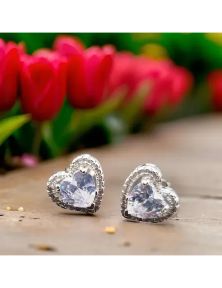 Náušnice La Diamantina Diamond Heart se zirkony