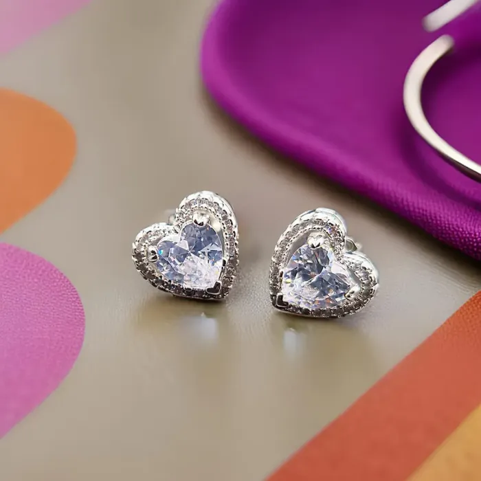 Náušnice La Diamantina Diamond Heart se zirkony