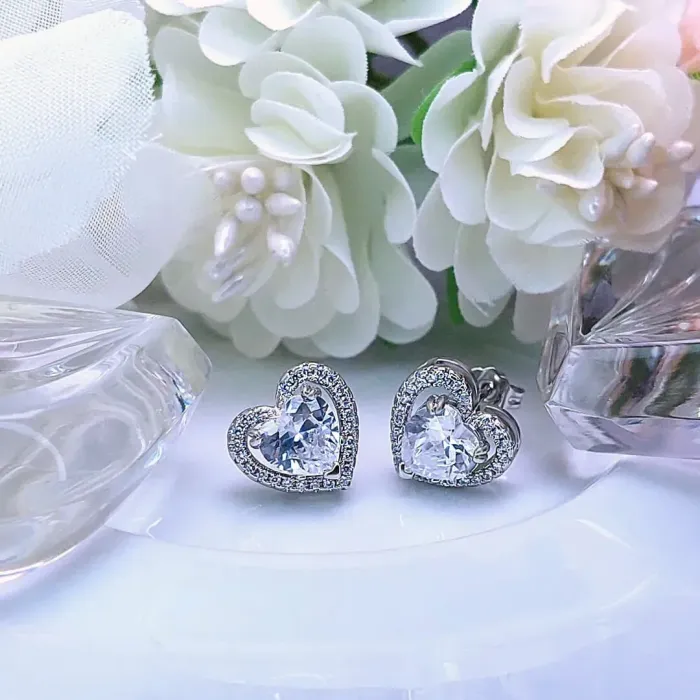 Náušnice La Diamantina Diamond Heart se zirkony