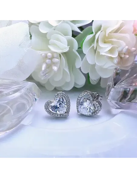 Náušnice La Diamantina Diamond Heart se zirkony