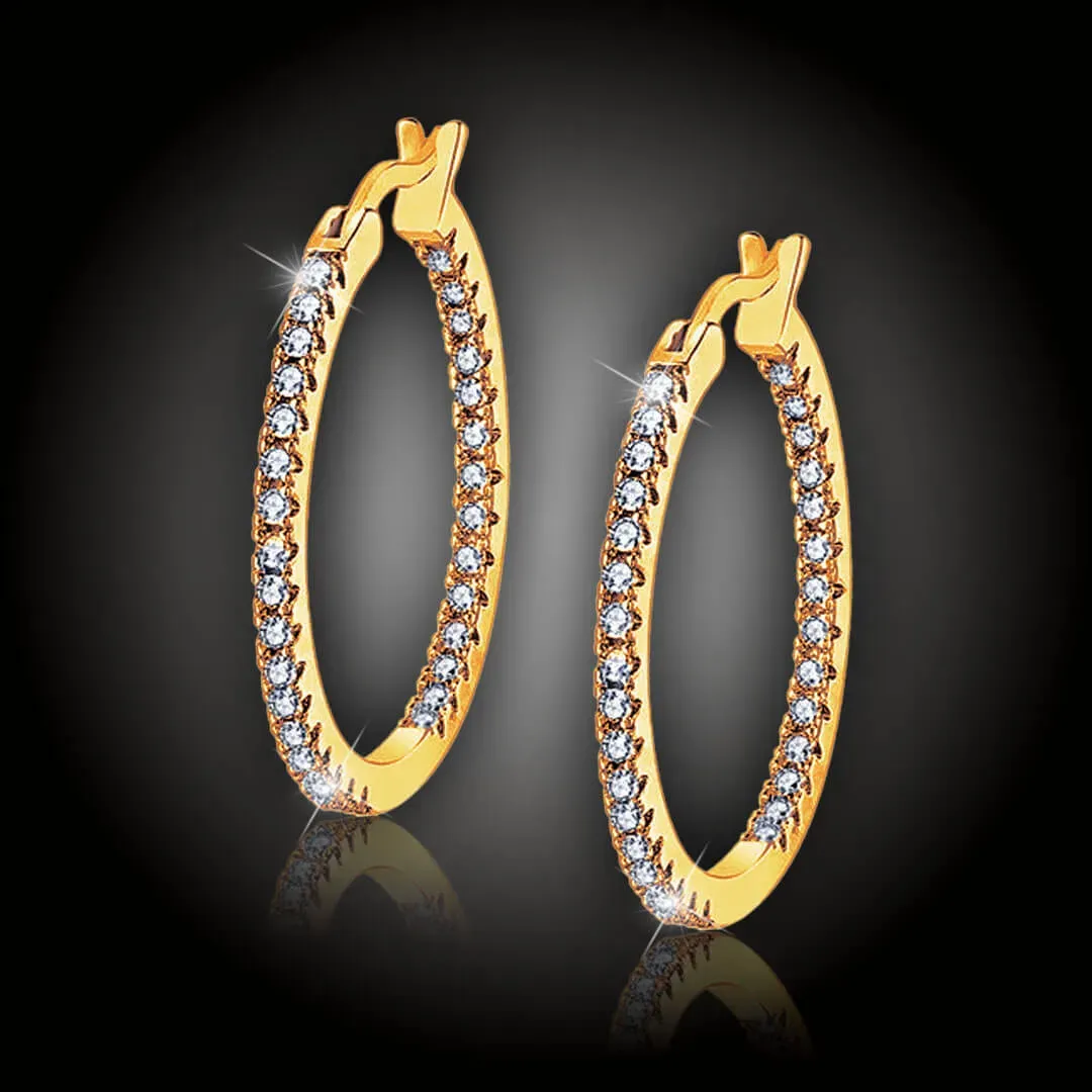 Náušnice Brillance Vivien Gold se zirkony (průměr 2 cm) 2